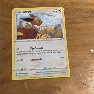 Pokemon Eevee Card - Yellow and Brown